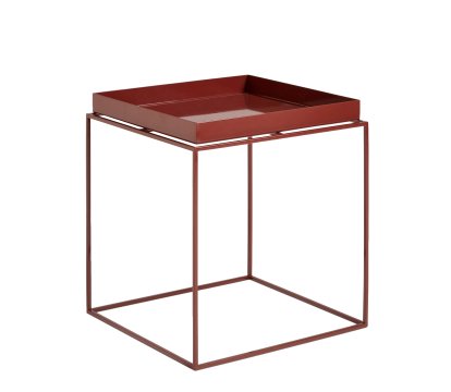 Table avec plateau Tray , H 40/44 x L 40 x P 40 cm, Chocolat - Haute brillant