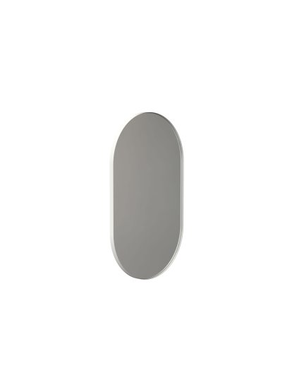 Unu Miroir ovale, H 80 x L 50 cm, Blanc mat