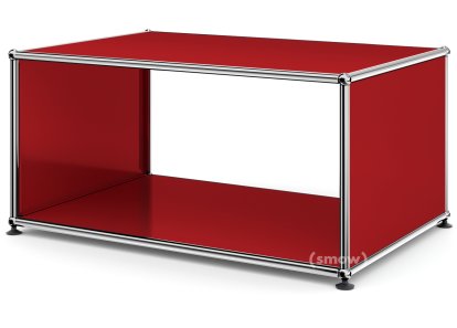 Table d'appoint avec panneaux latéraux USM Haller, 75 cm, Sans tablette intérieure en verre, Rouge rubis USM