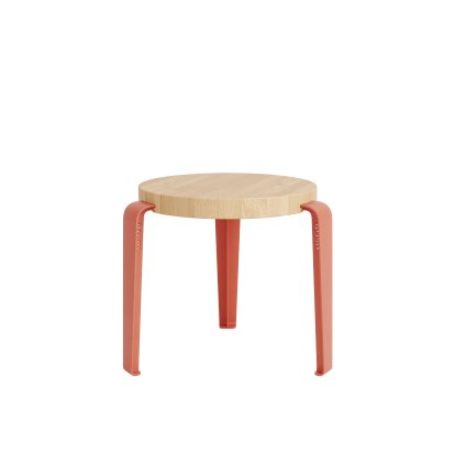 Tabouret enfant Mini Lou, Chêne massif, Rose Flamant