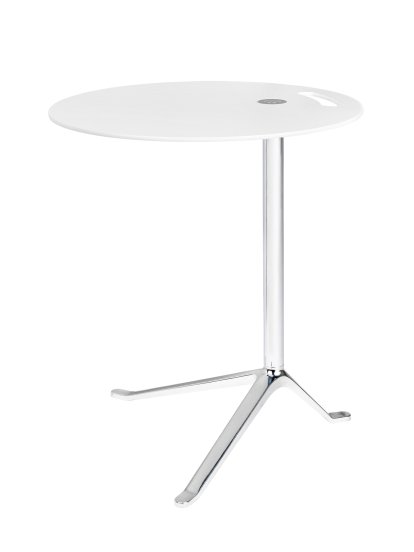 Table Little Friend, Hauteur fixe, Plateau blanc / cadre poli