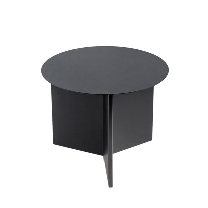 Table Slit Acier, H 35,5 x Ø 45 cm, Revêtement en poudre noire