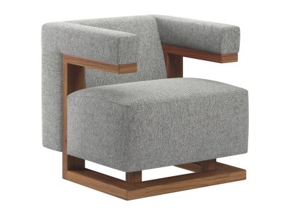 Fauteuil Gropius F51, Hallingdal, Stoff Hallingdal 166 - gris, Noyer