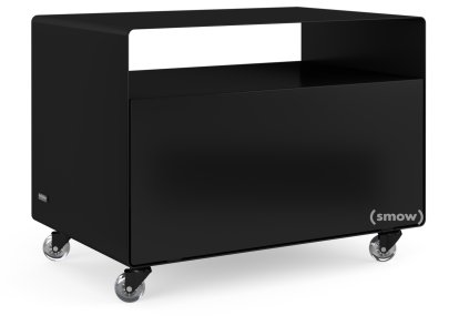 Caisson à roulettes R 107, Monochrome, Noir profond (RAL 9005), Roulettes transparentes