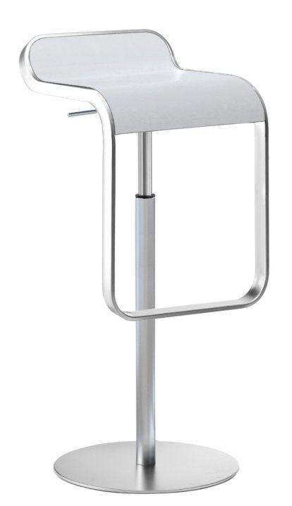 Tabouret LEM, 66-79 cm, Blanc / chromé mat