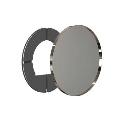 Unu Miroir avec éclairage LED rond (set), ø 60 cm, Or poli