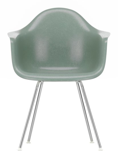 Eames Fiberglass Armchair DAX, Eames sea foam green, Chromé