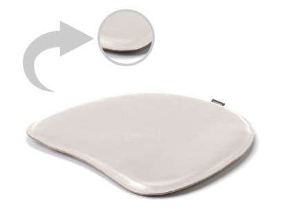 Coussin d'assise en cuir pour Panton Chairs, Recto et verso en cuir, Blanc crème