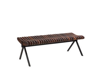 Banc Prelude, 120 cm, Noir, Noyer huilé naturel