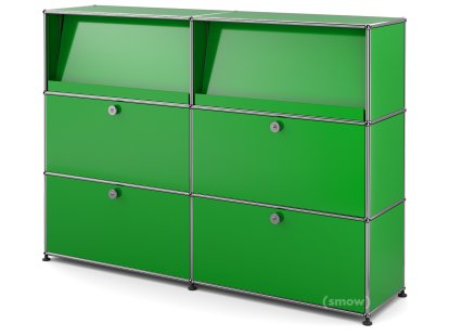 Meuble haut Highboard L USM Haller avec présentoir incliné, Vert USM