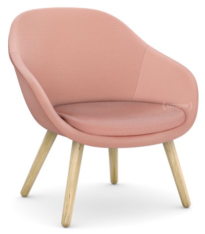 Fauteuil About A Lounge Chair Low AAL 82, Steelcut Trio 515 - rose pale, Chêne laqué, Avec coussin d'assise