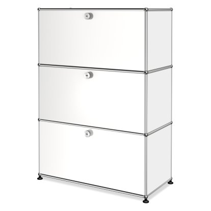 Meuble haut Highboard M USM Haller, personnalisable, Blanc pur RAL 9010, Avec  porte abattante, Avec  porte abattante, Avec  porte abattante