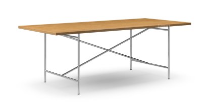 Table à manger Eiermann 2, Chêne naturel, 200 x 90 cm, Chromé
