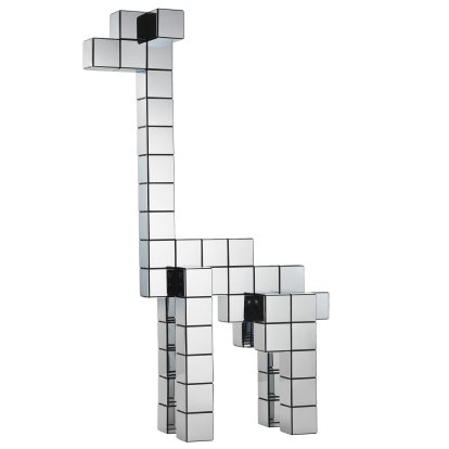 Figurine à emboîter Panton Cubes, Girafe, Chrome