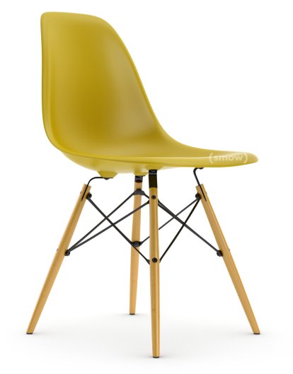 Eames Plastic Side Chair RE DSW, Moutarde, Sans rembourrage, Sans rembourrage, Version standard - 43 cm, Érable nuance de jaune