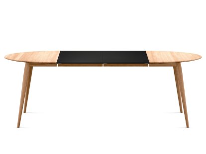 Table PLAYdinner Ronde, Chêne huilé  , L 120-220 cm, MDF noir