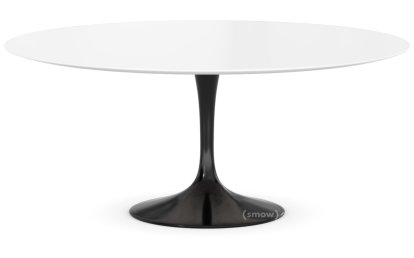Table basse ronde Saarinen, Grand (H 38/39cm, ø 91 cm), Noir, Stratifié blanc