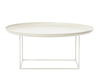 Table Duke, L (H 39/45 x Ø 90 cm), Blanc antique