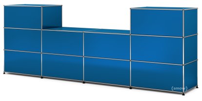 Comptoir d’accueil USM Haller version 3, Bleu gentiane RAL 5010, 50 cm
