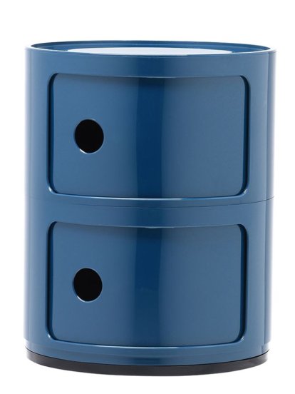 Conteneur d'appoint Componibili rond - 2 tiroirs, Bleu