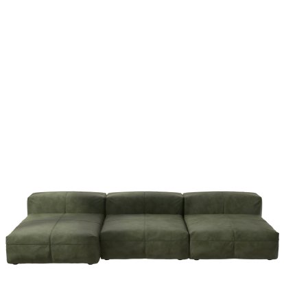 Vetsak Sofa Set 4, Cuir - Olive, Sans coussin