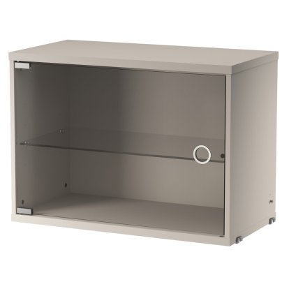 Élément de meuble système String avec porte en verre, Laqué beige