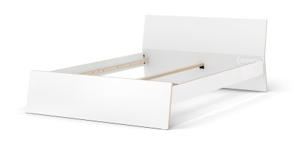 Lit Stockholm, 140 x 200 cm, Blanc, Avec tête de lit, Sans sommier