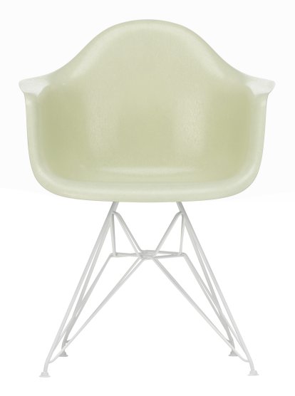 Eames Fiberglass Armchair DAR, Eames parchment, Blanc