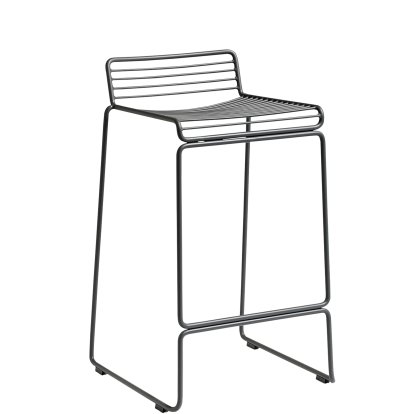 Tabouret de bar Hee , Version cuisine: hauteur de l'assise 65 cm, Gris asphalte