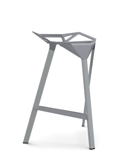 Tabouret Stool_One, Hauteur de l'assise pour la version cuisine 670 mm, Gris brillant (5254)