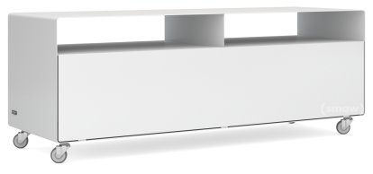 Meuble TV R 109, Monochrome, Blanc de sécurité (RAL 9003), Roulettes industrielles