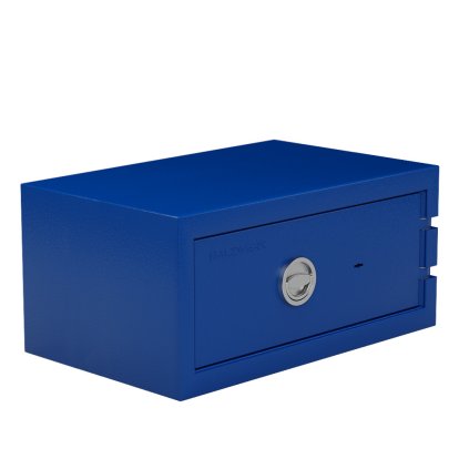 Coffre-fort Balzsafe Connect pour étagères USM Haller, 75 cm x 35 cm x 50 cm, Bleu gentiane RAL 5010, Serrure à clé