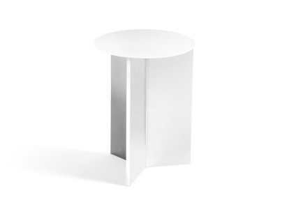 Table Slit, Acier, H 47 x Ø 35 cm, Revêtement en poudre blanc