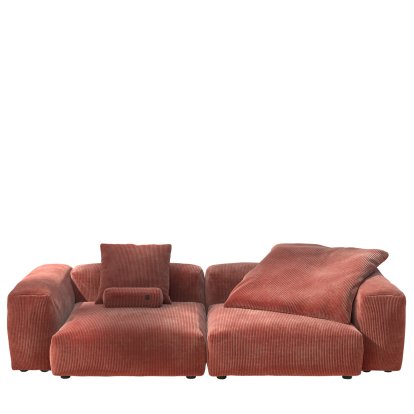 Vetsak Sofa Set 2, L, Cord velours - Brique, Avec coussin