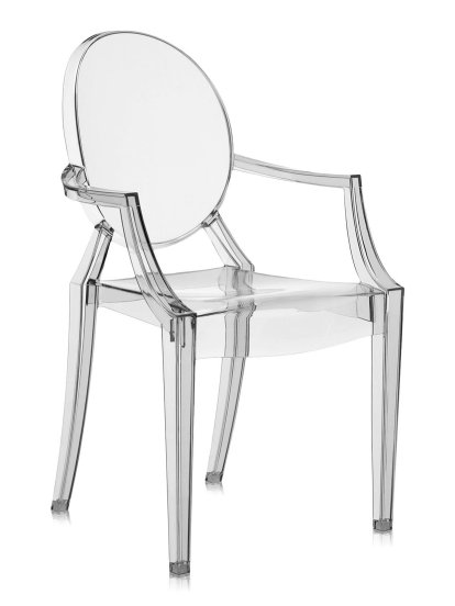 Fauteuil Louis Ghost, Transparent-fumé clair