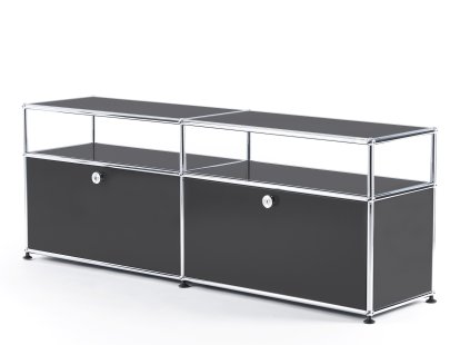 Meuble TV USM Haller avec réhausse, Anthracite RAL 7016