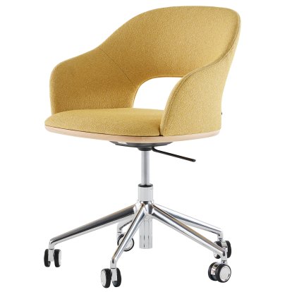 521 Chaise pivotante, Aluminium poli, Tissu Cento - corn