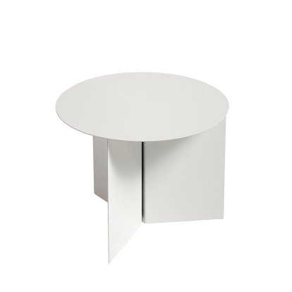 Table Slit Acier, H 35,5 x Ø 45 cm, Revêtement en poudre blanc