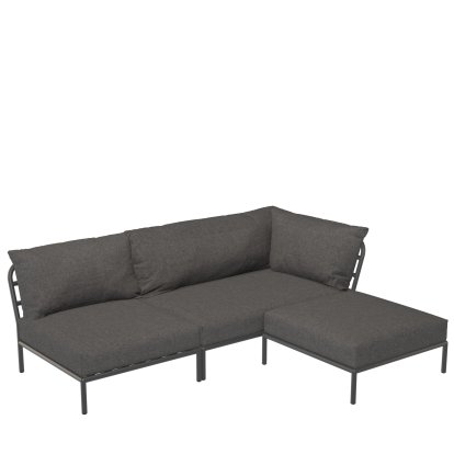 Canapé modulaire Level 2, combinaison 6, Gris foncé, Gris foncé