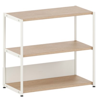Buffet haut Unit en bois, Ouvert, Chêne / Blanc crème