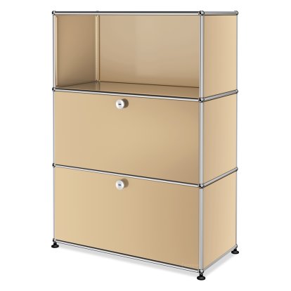 Meuble haut Highboard M USM Haller, personnalisable, Beige USM, Ouvert, Avec  porte abattante, Avec  porte abattante