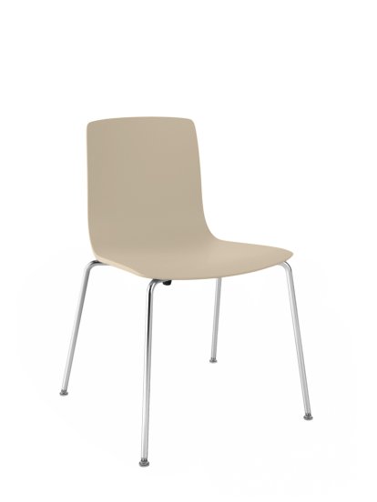 Chaise Aava, Chromé, Beige, Sans accoudoirs
