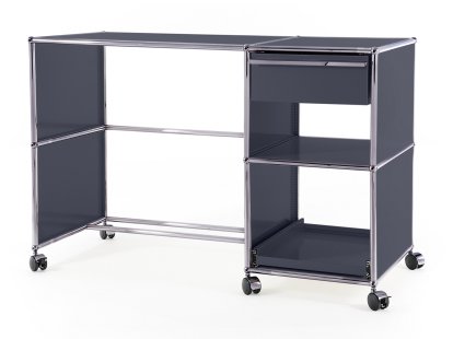 Bureau USM Haller à roulettes Type 2, Gris moyen RAL 7005