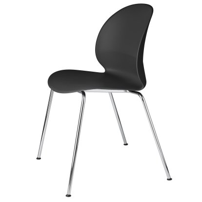 Chaise N02, Noir, Chromé