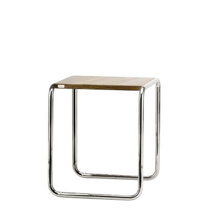 Table gigone B 9 Pure Materials, B 9a (H 45 x l 45 cm), Noyer huilé, Chromé