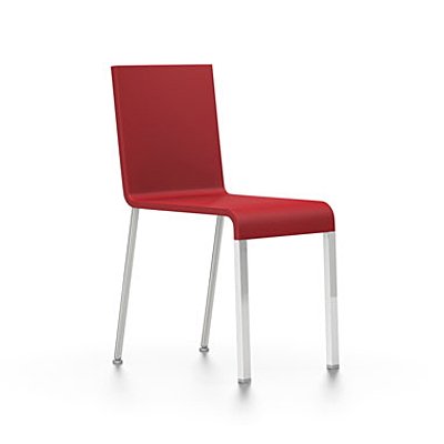 Chaise .03, Non-empilable, Piètement poli chromé, Sans accotoirs, Rouge vif