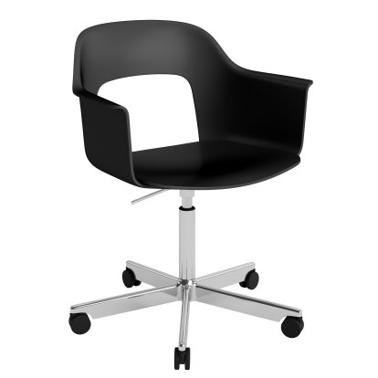 Chaise pivotante Layout 241, Noir, Aluminium poli