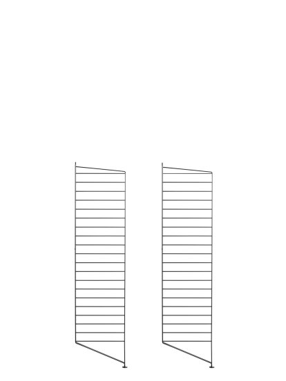 Échelle sur pied String System, Lot de 2, 115 x 30 cm, Noir