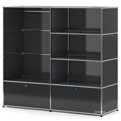 Penderie USM Haller L avec tringle, Anthracite RAL 7016