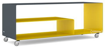 Sideboard R 111, Bicolore   , Gris anthracite (RAL 7016) - Jaune signalisation (RAL 1023), Roulettes industrielles